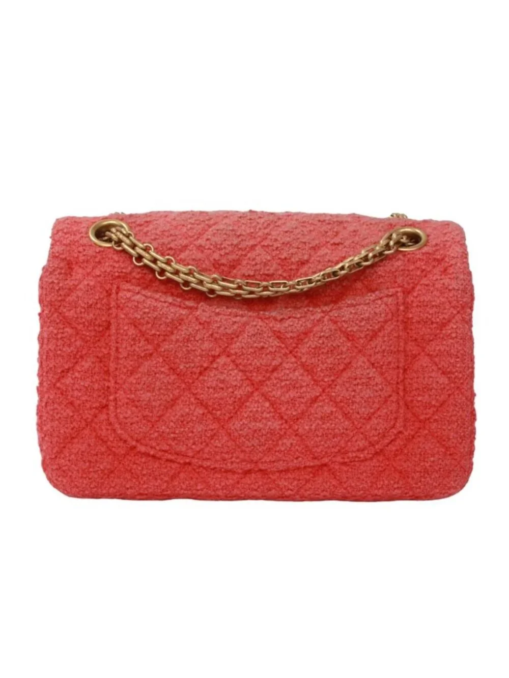 Chanel 2.55 Chain Tweed Pink Shoulder Bag Gold